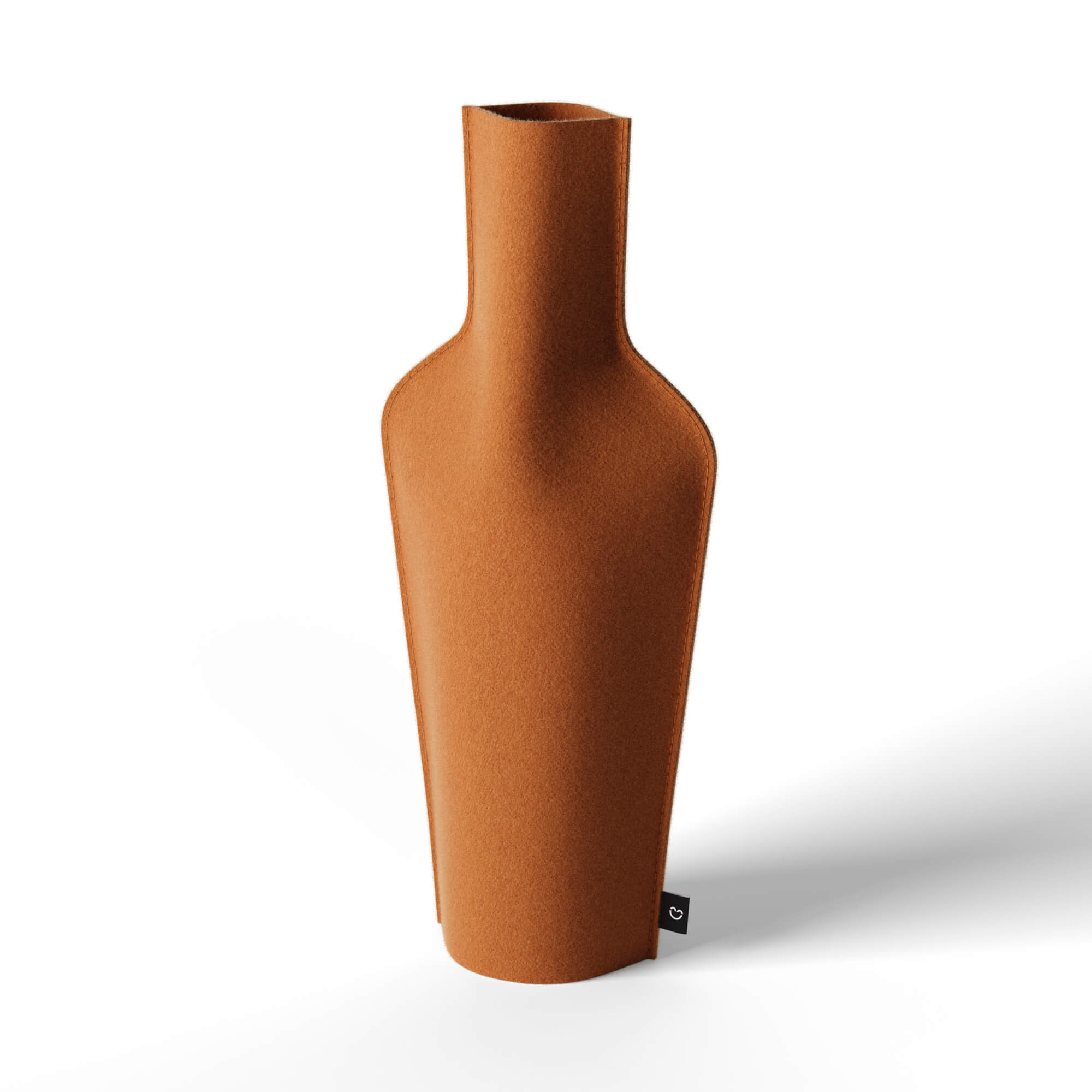 Re-Vase - Vase made of fabric for 75cl bottles, 100% wool, color Apricot