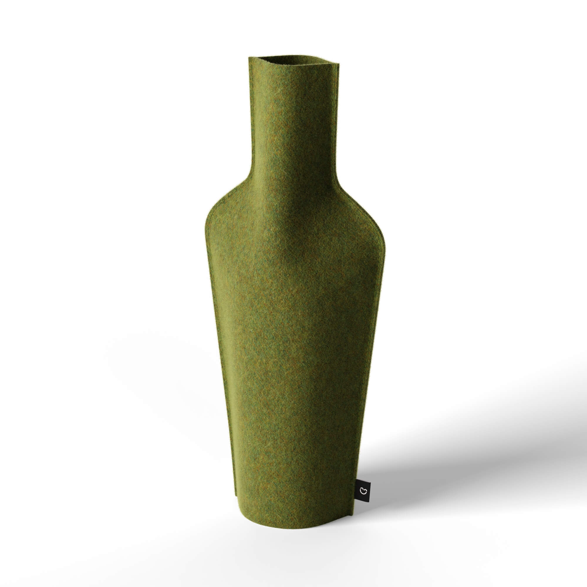 Re-Vase - Vase made of fabric for 75cl bottles, 100% wool, color Avocado