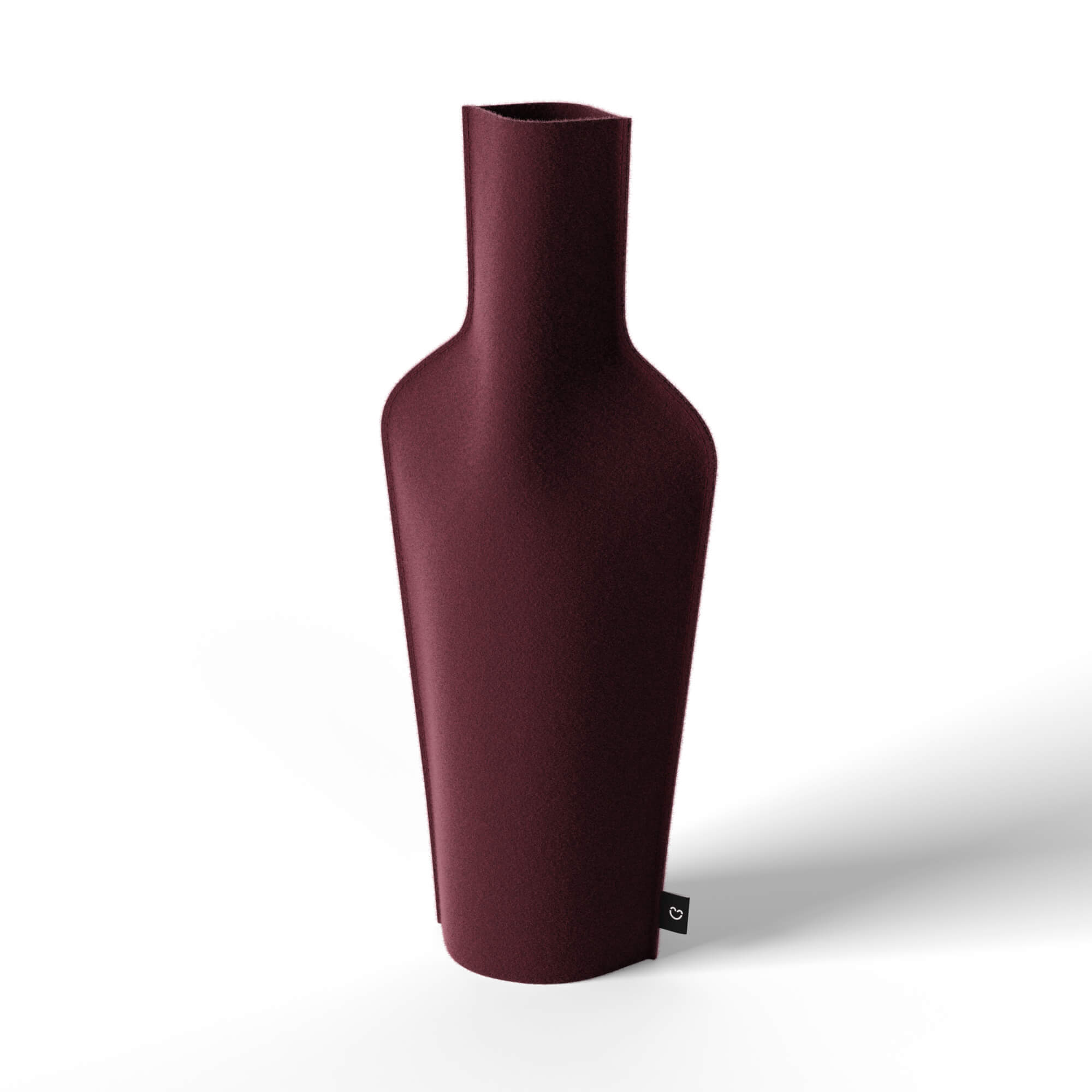 Re-Vase - Vase made of fabric for 75cl bottles, 100% wool, color Cherry