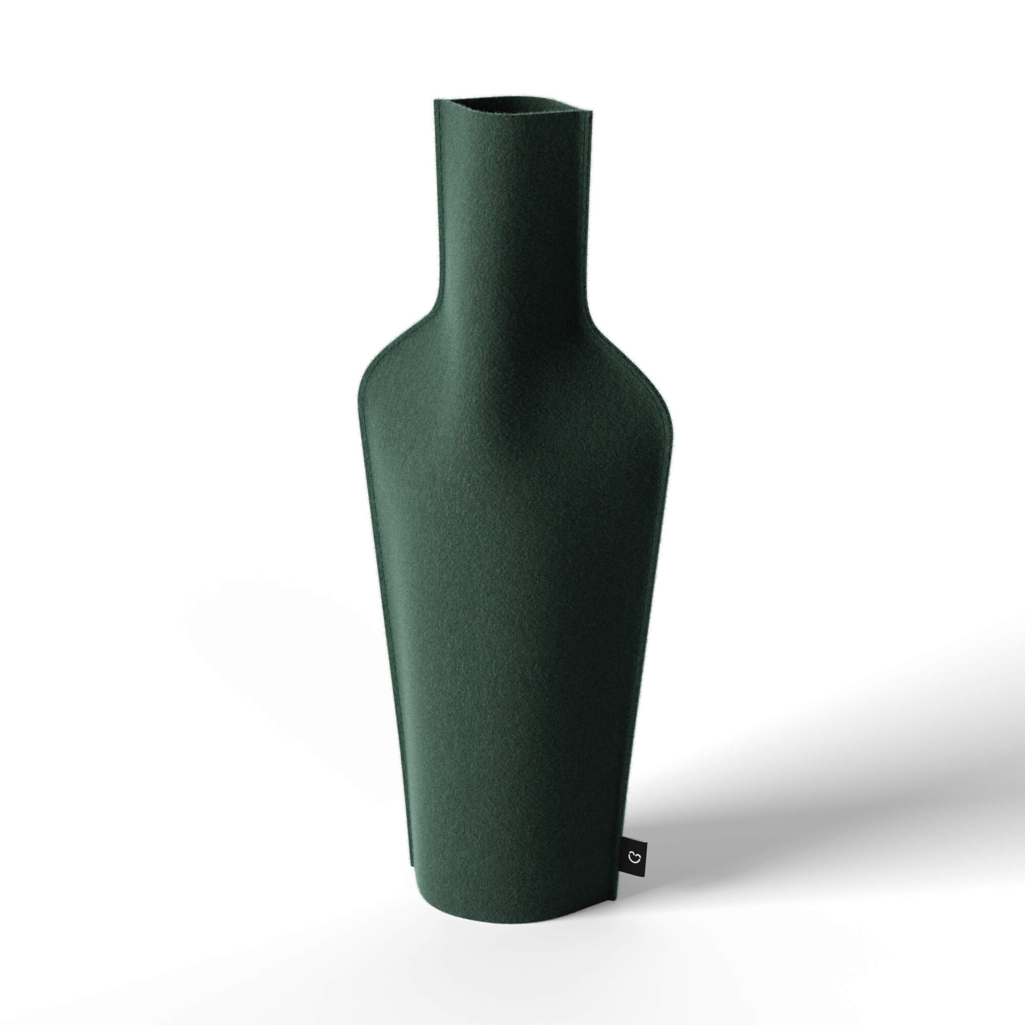 Re-Vase - Vase made of fabric for 75cl bottles, 100% wool, color Industrial Green