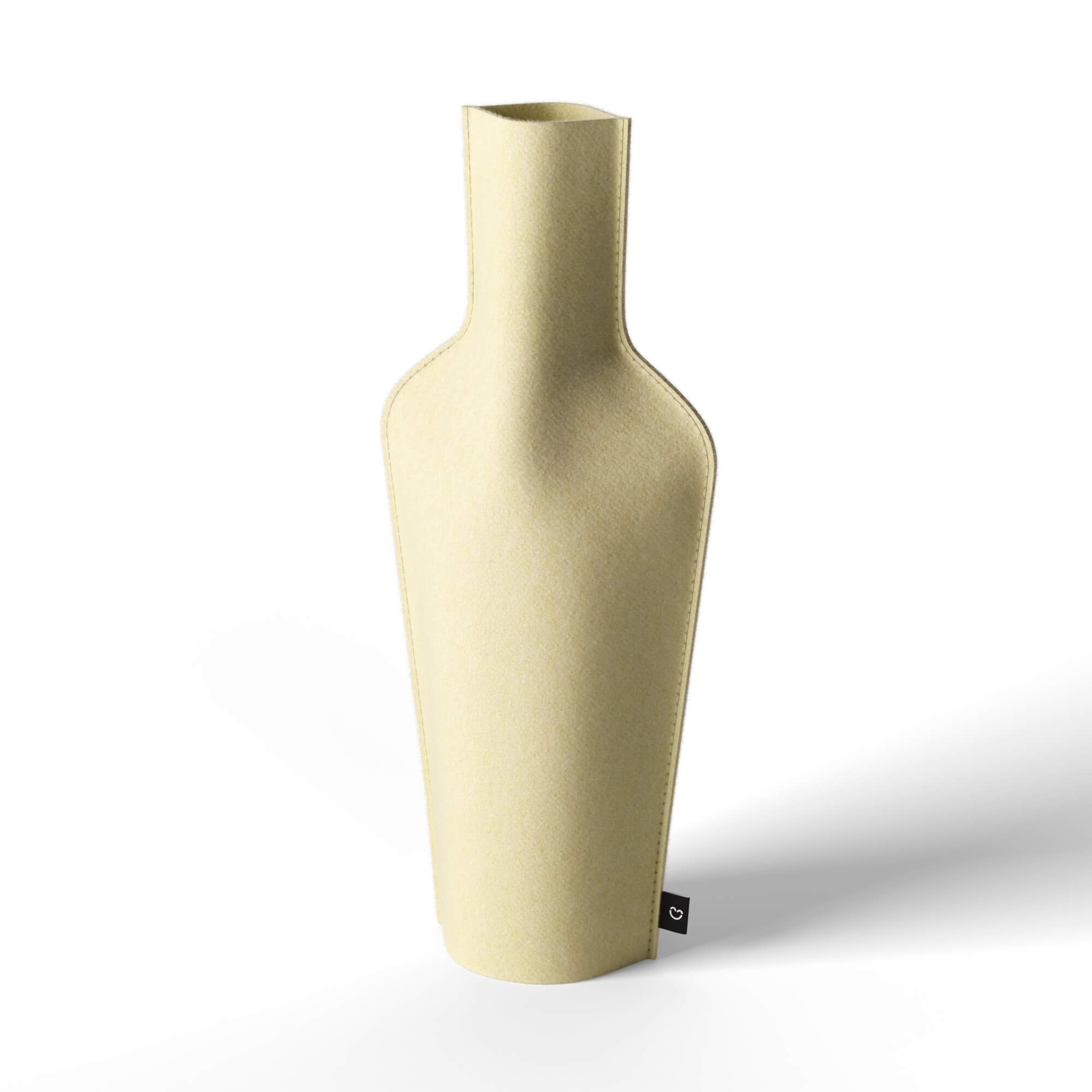 Re-Vase - Vase made of fabric for 75cl bottles, 100% wool, color Pearl