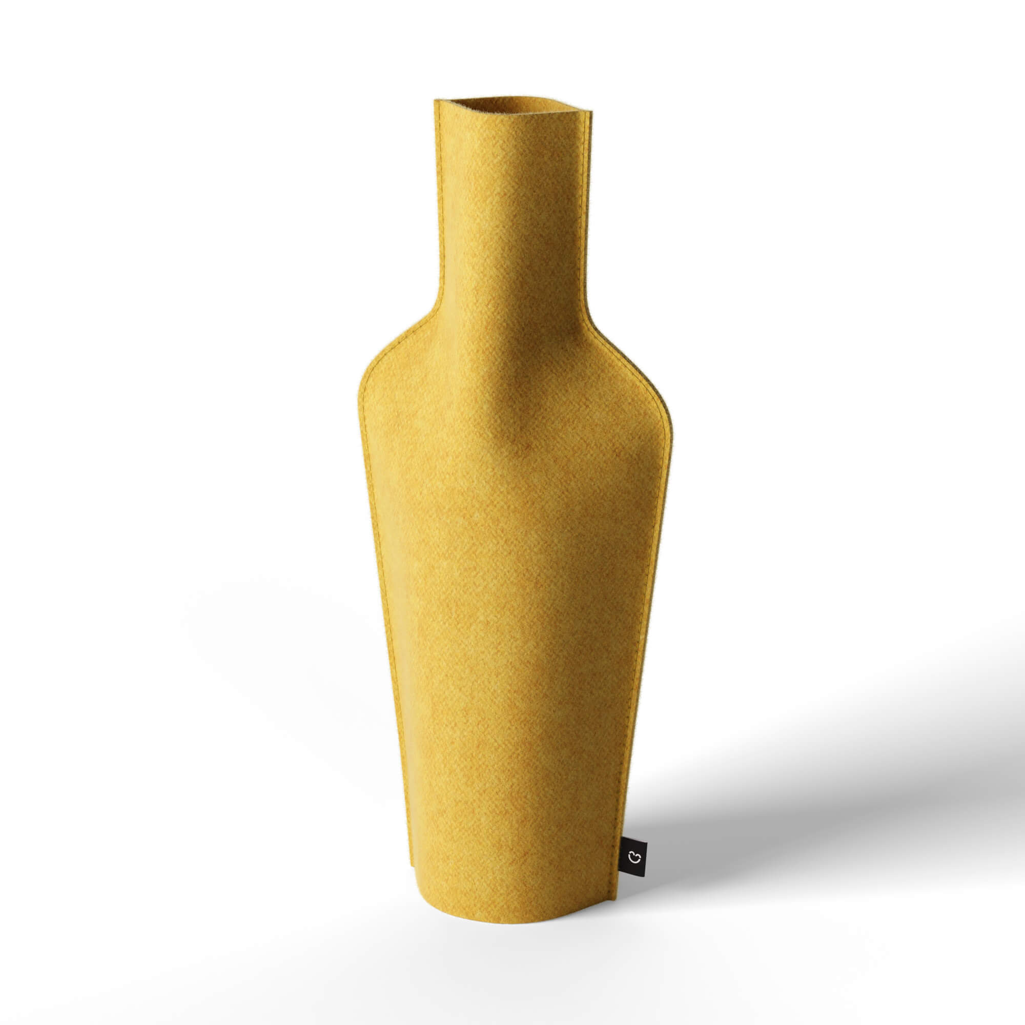 Re-Vase - Vase made of fabric for 75cl bottles, 100% wool, color Amber